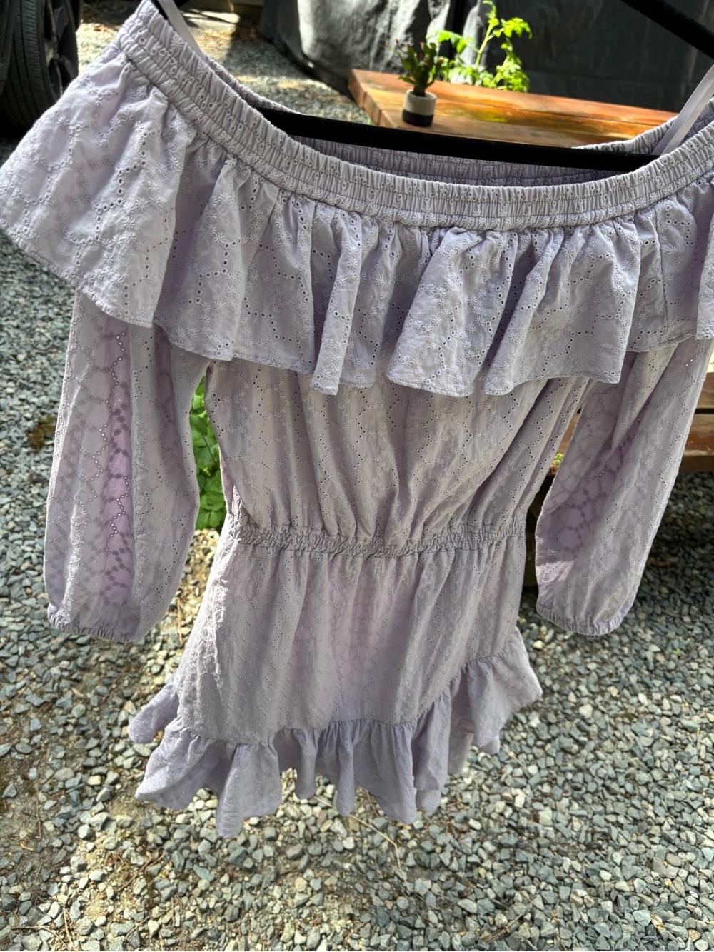 woman’s lavender Eyelet Ruffle Dress - - Picture 2 of 4